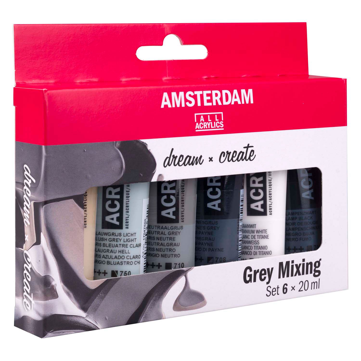 Bruynzeel amsterdam standard series acrylverf grijstinten set 20ml, 6dlg.