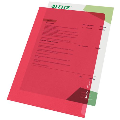 Leitz l-hoezen rood a4 100 stuks