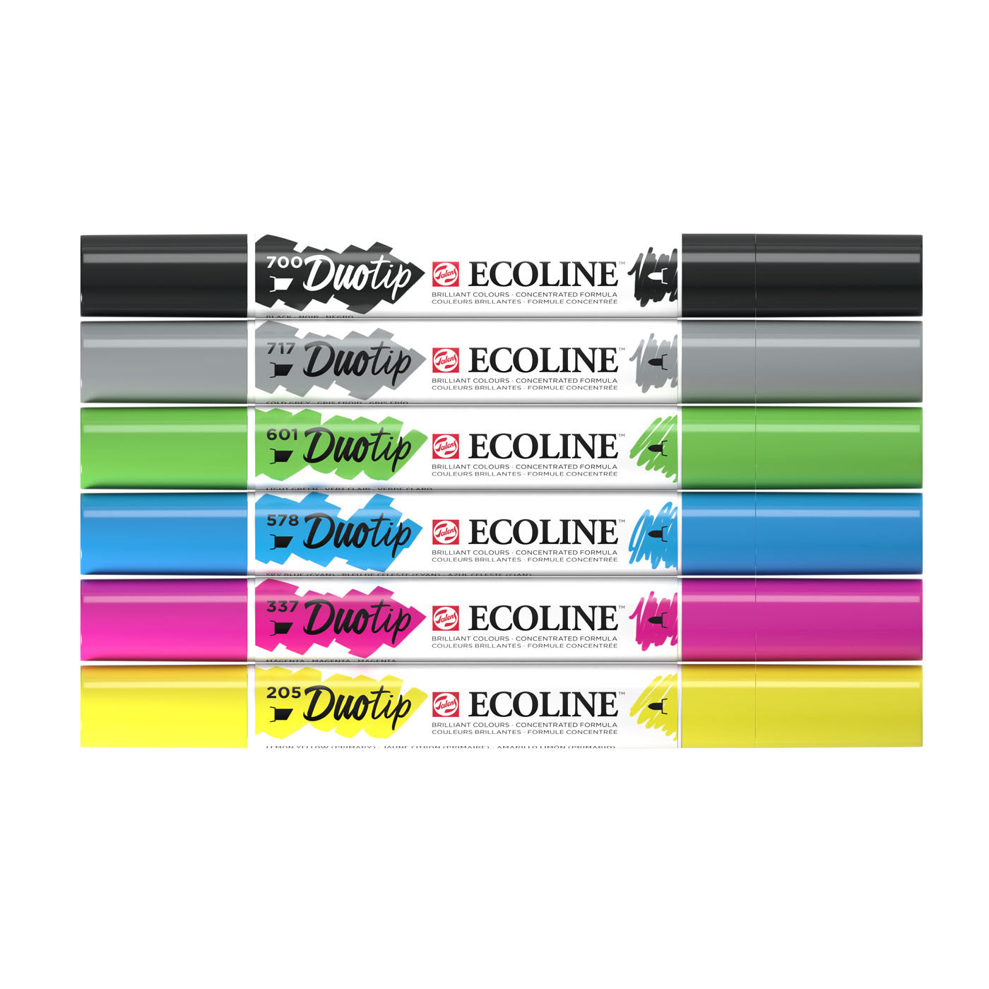 Ecoline duotip markers basisset, 6dlg.