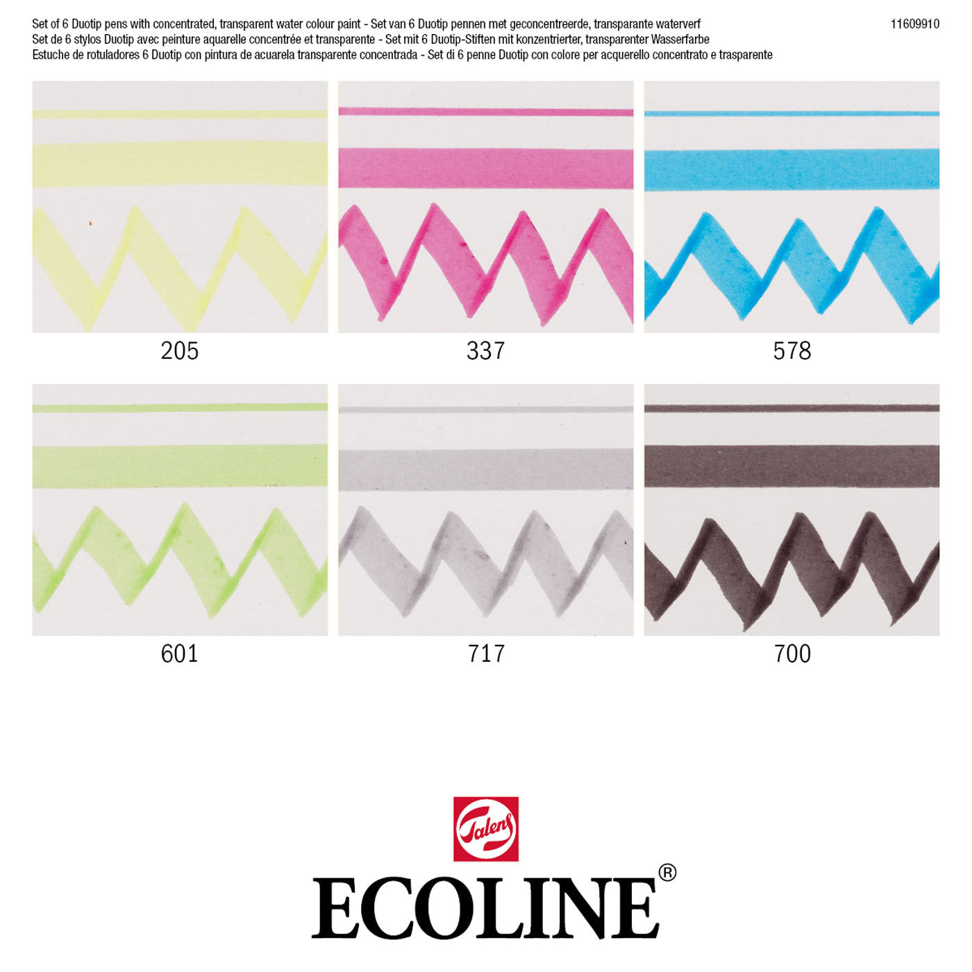 Ecoline duotip markers basisset, 6dlg.
