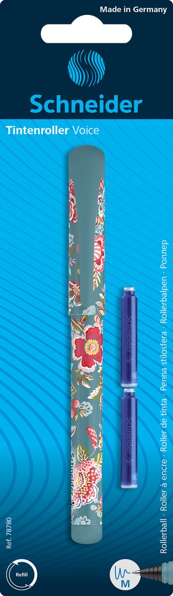 Schneider schrijfwaren schneider rollerball - voice - inclusief inktpatronen - s-78780