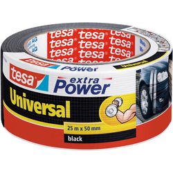 Tesa extra power universele textieltape ducttape voor repareren, bundelen of afdichten – zwart