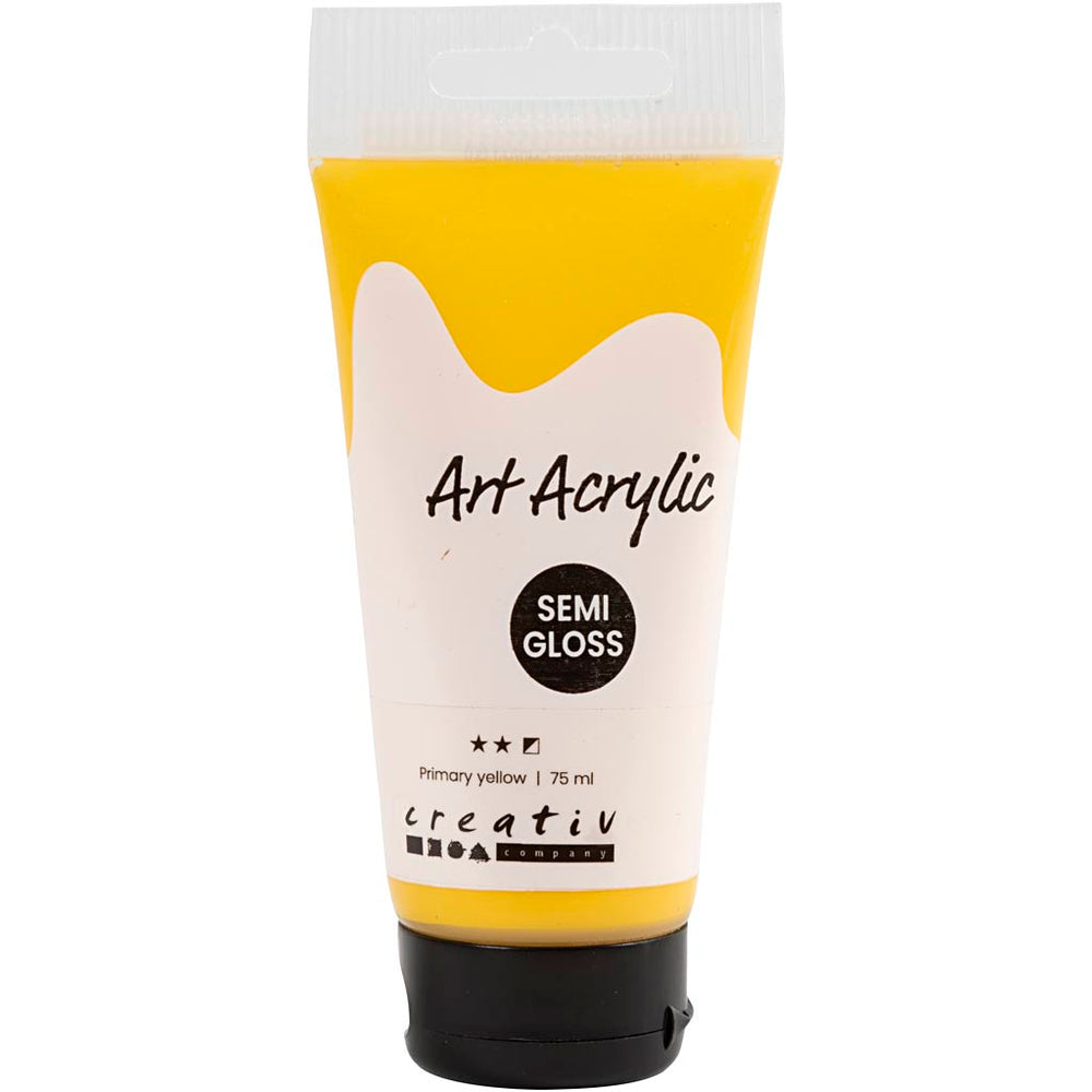 Creative company pigment art acrylverf geel, 75ml