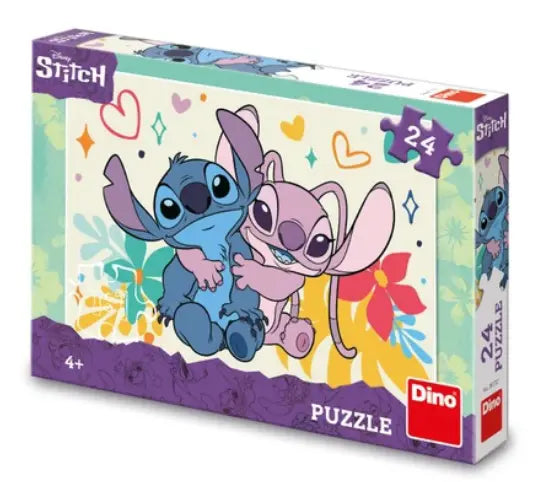 Dinotoys dino kinderpuzzel stitch en angel 24 stukjes
