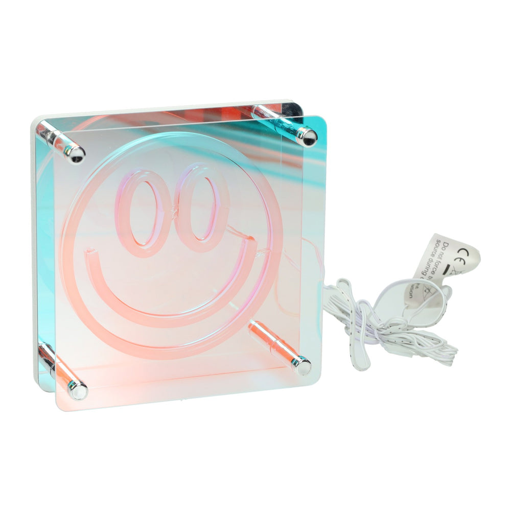 Led neon lamp happy face 15x15 cm
