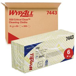 Schoonmaakdoek wypall 7443 kimberly clark 420x245mm geel 50 stuk