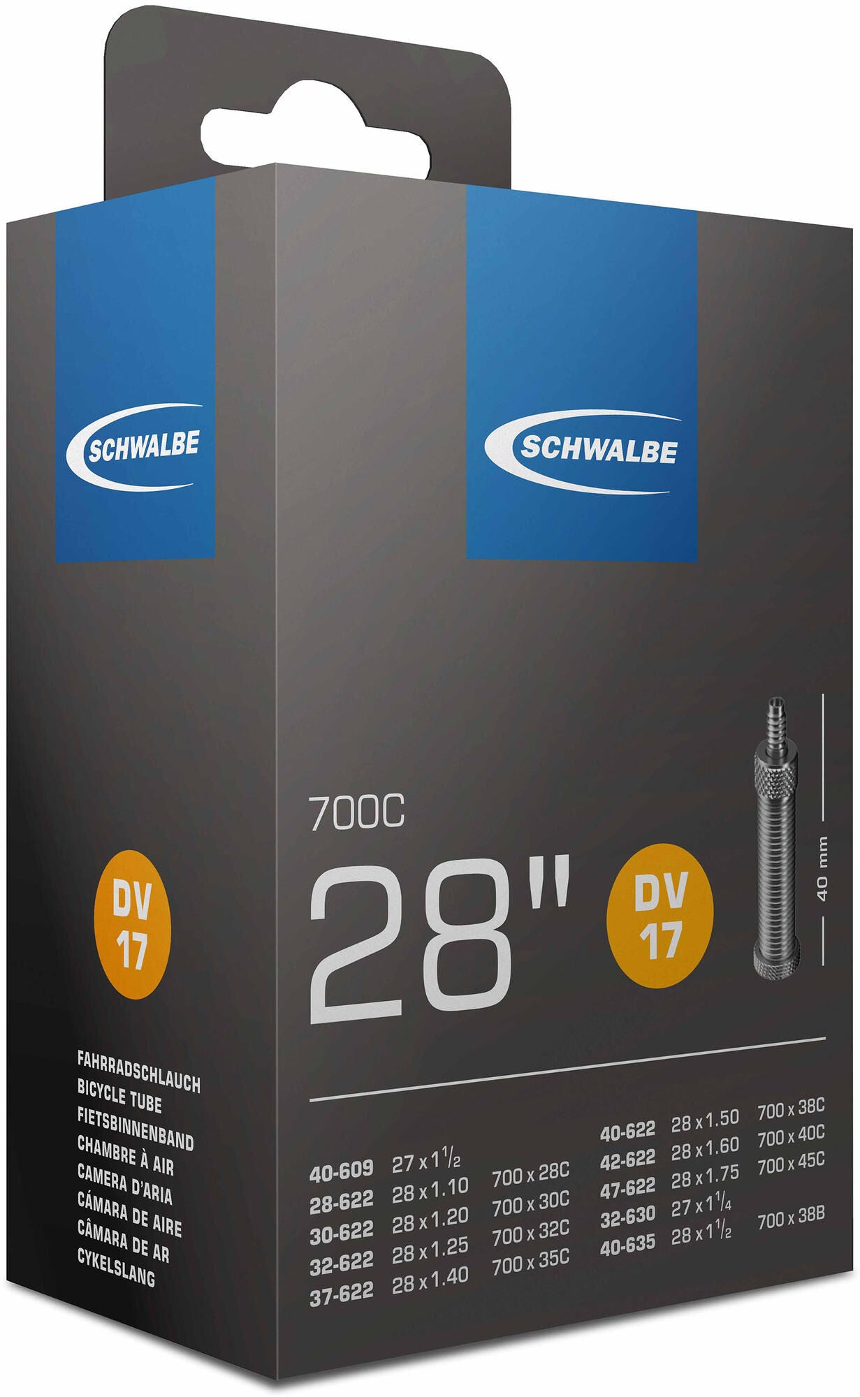 Schwalbe binnenband tube #17 28 47-622 635 dv40 autom
