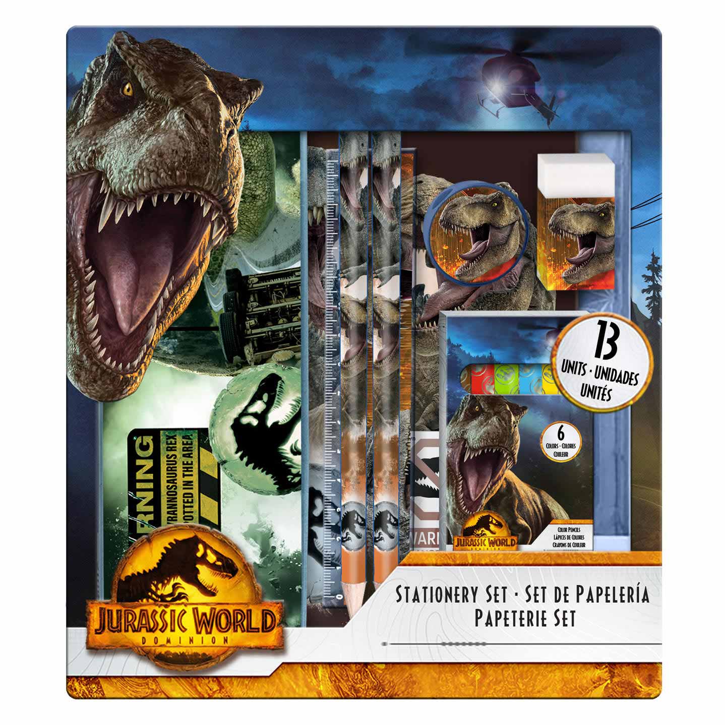 Jurassic World schrijfwarenset, 13dlg.