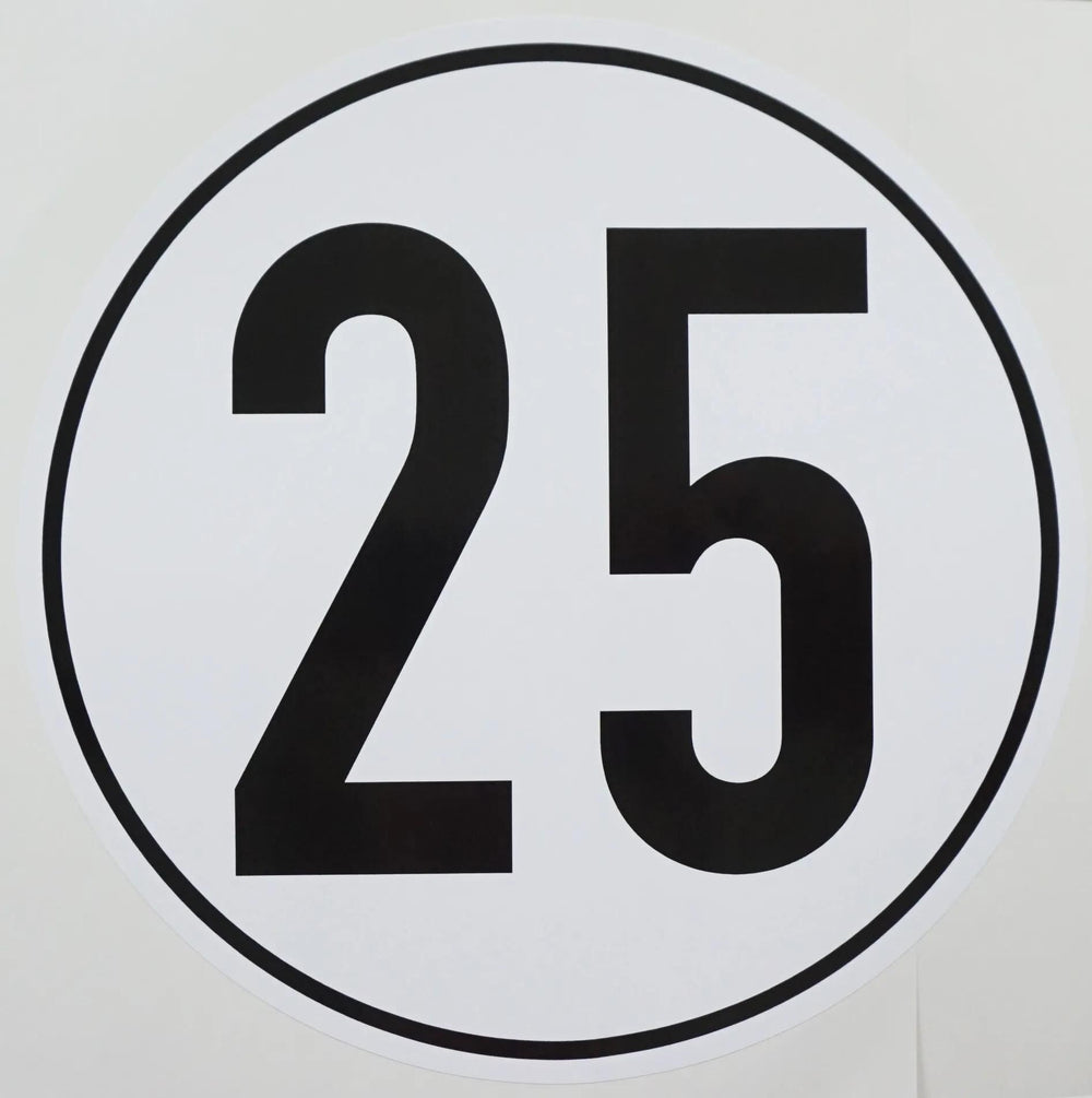 Ad informatiebord witte plusguide geschwindigkeit kilometer sign 25km witte plusguide