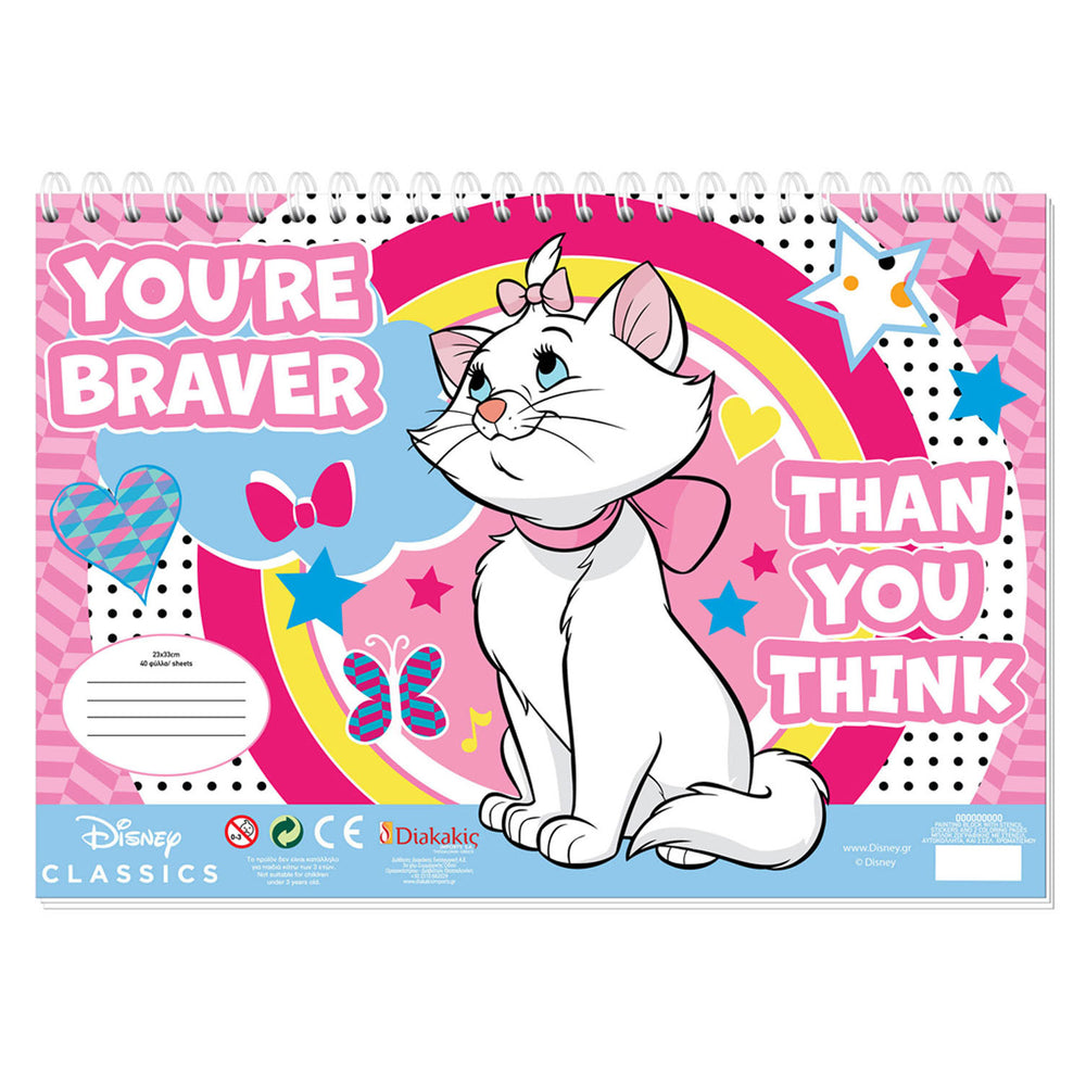 Marie Cat Kleurplaat met stencil en stickervel
