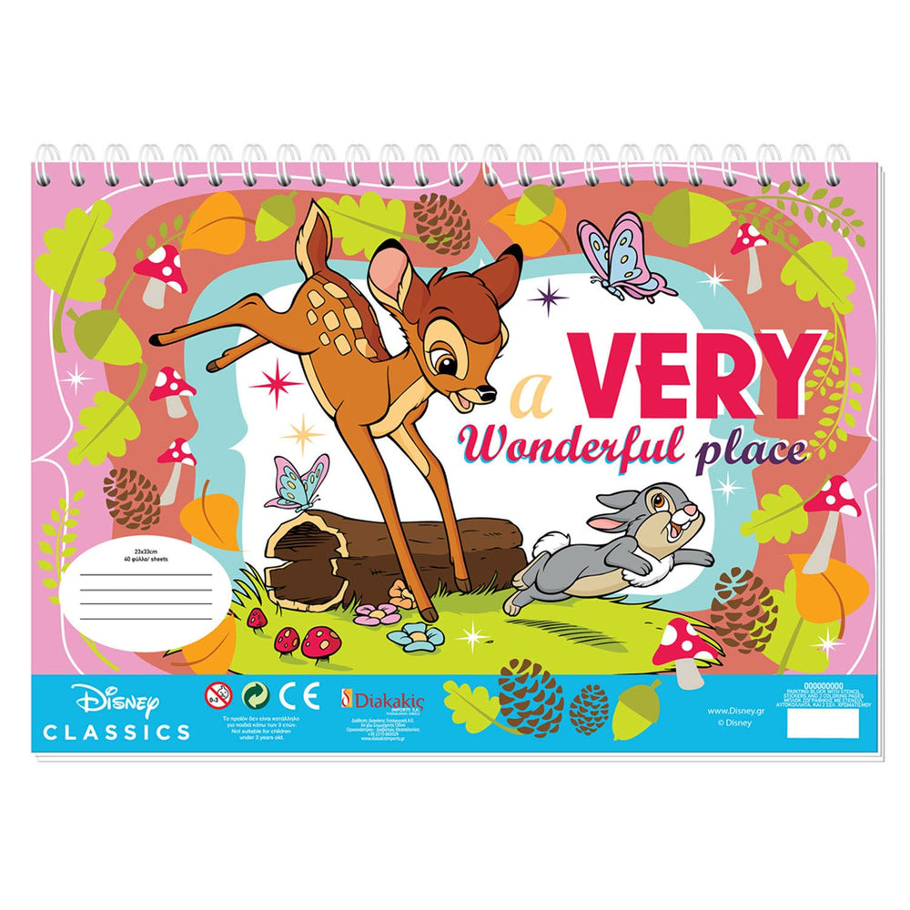 Bambi Kleurplaat met Sjabloon en Stickervel