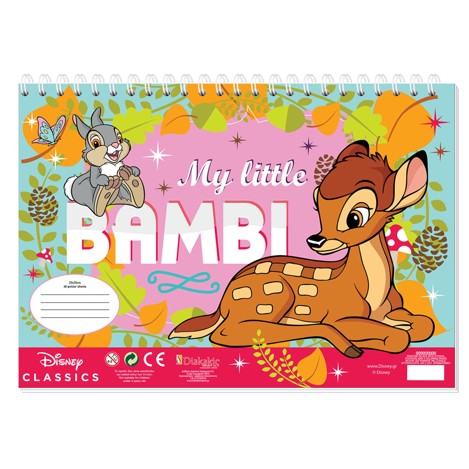 Bambi Kleurplaat met Sjabloon en Stickervel