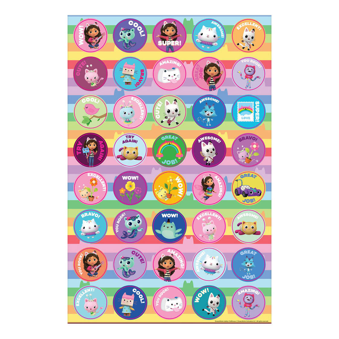 Beloningsstickers gabby's poppenhuis, 80dlg.