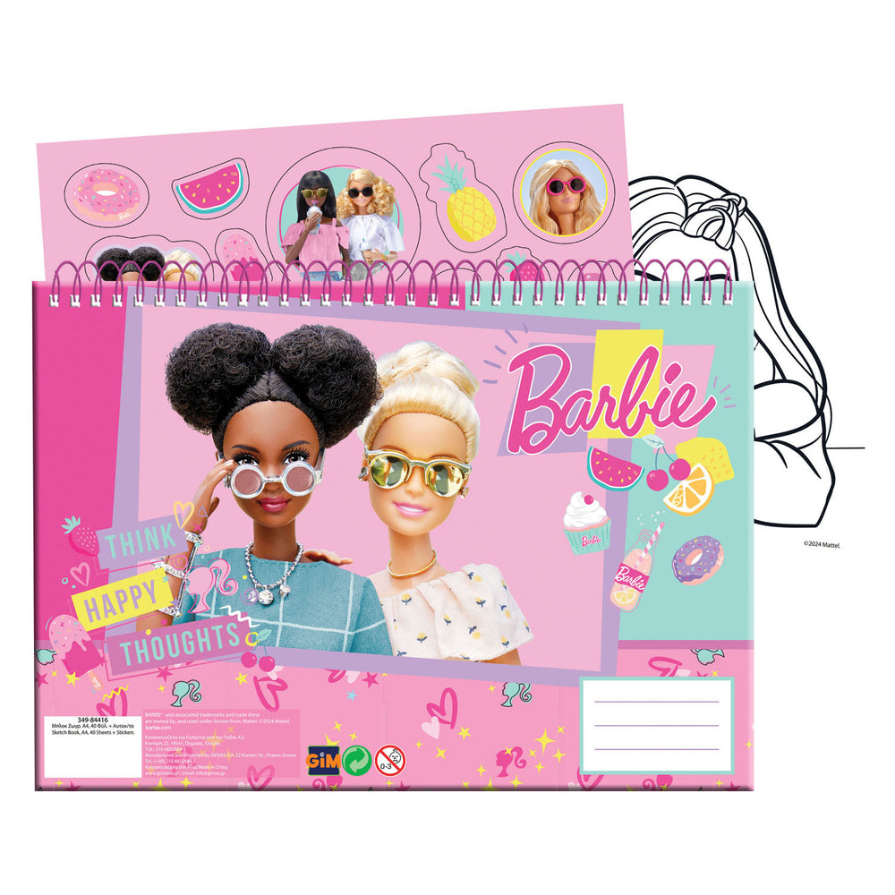 Barbie tekenblok, 40 stuks incl. stickers