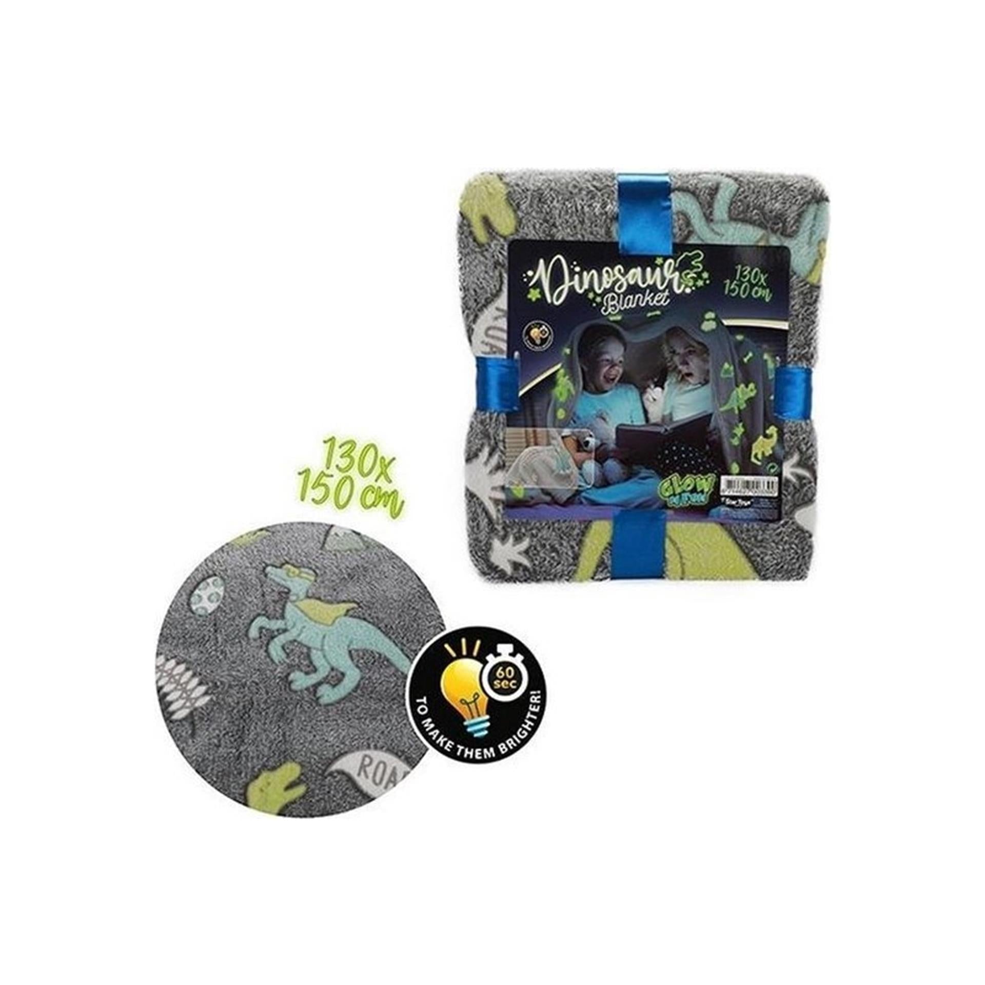 Toi-toys star toys glow in the dark dino deken 150x130 cm