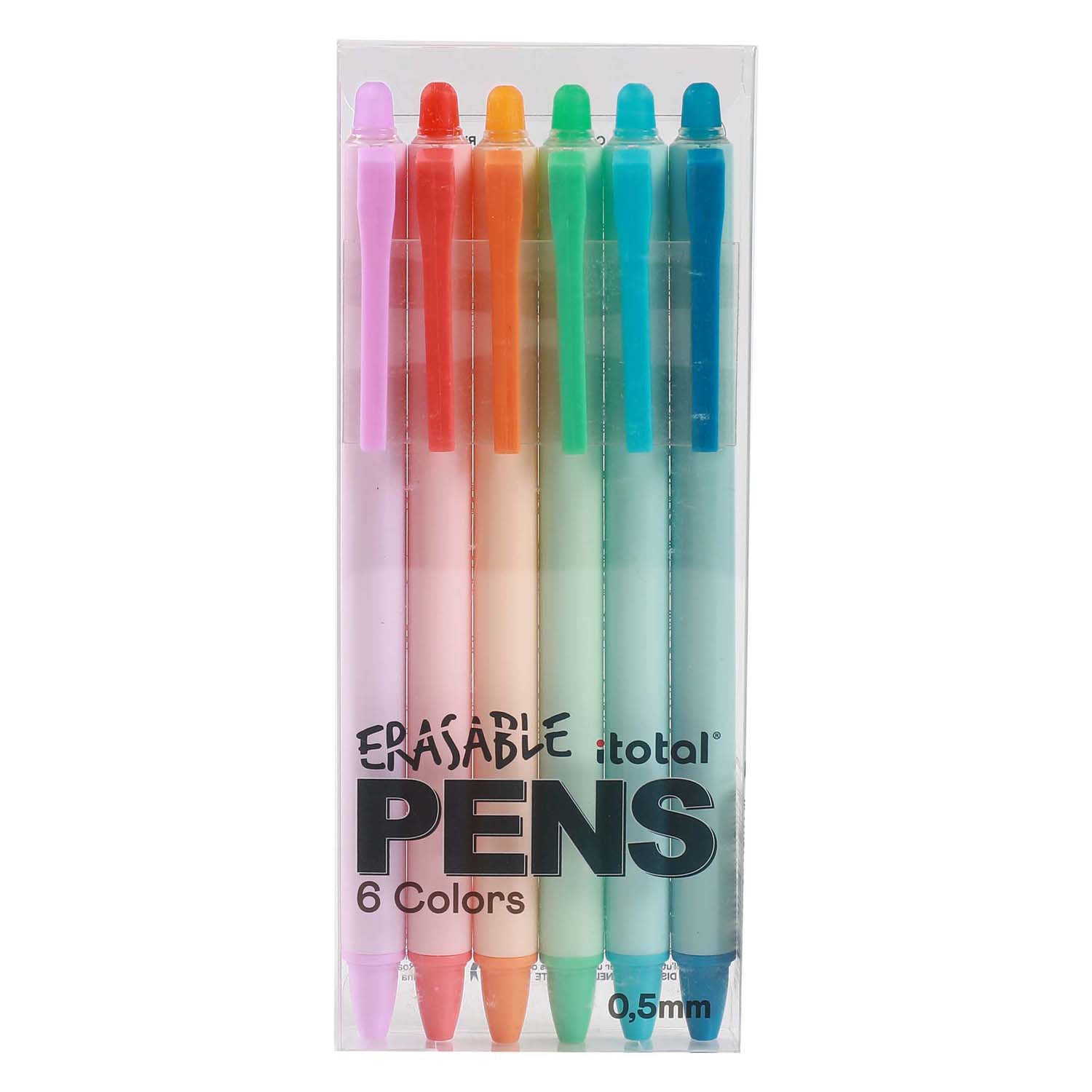 Totaal uitwisbare balpennen, 6 kleuren