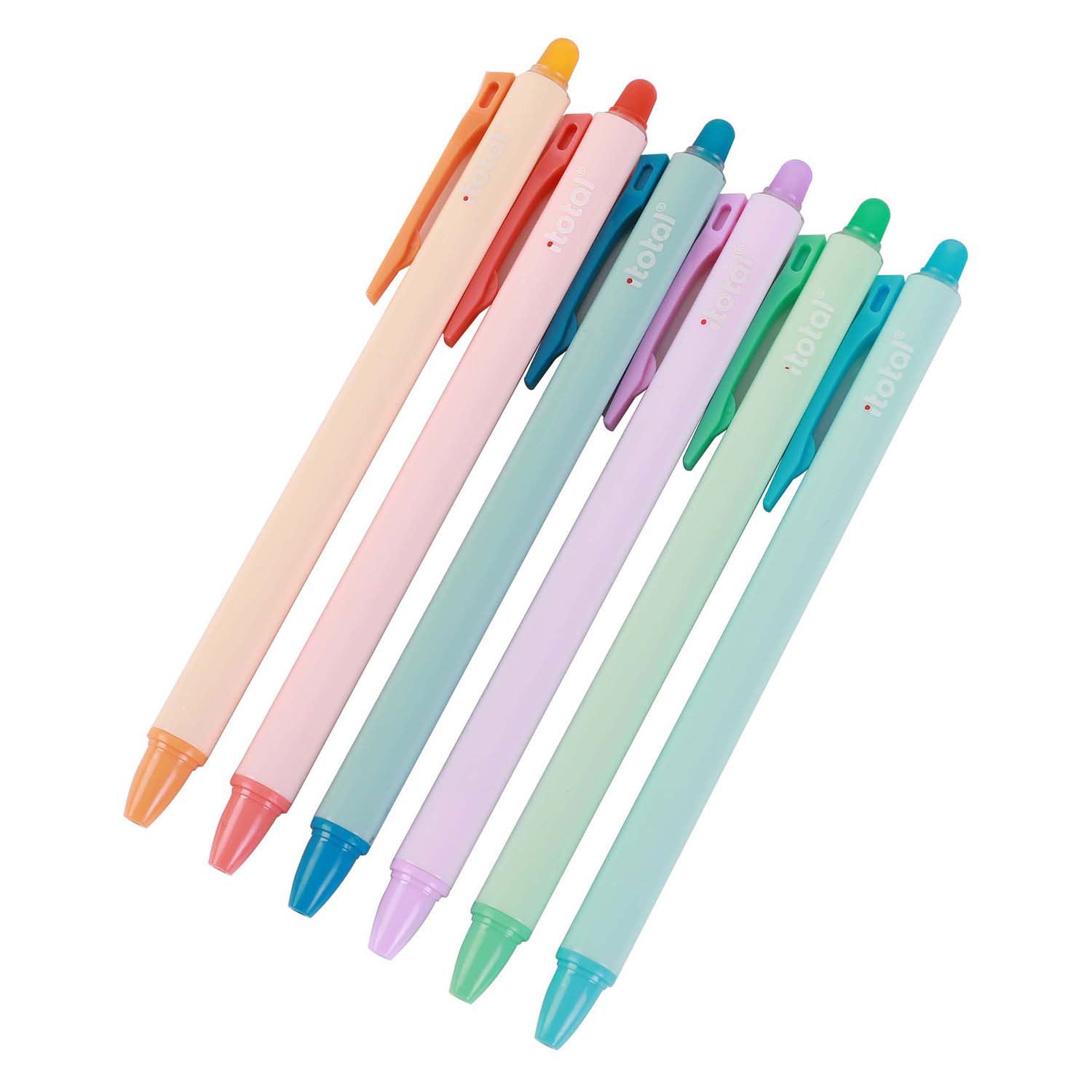 Totaal uitwisbare balpennen, 6 kleuren