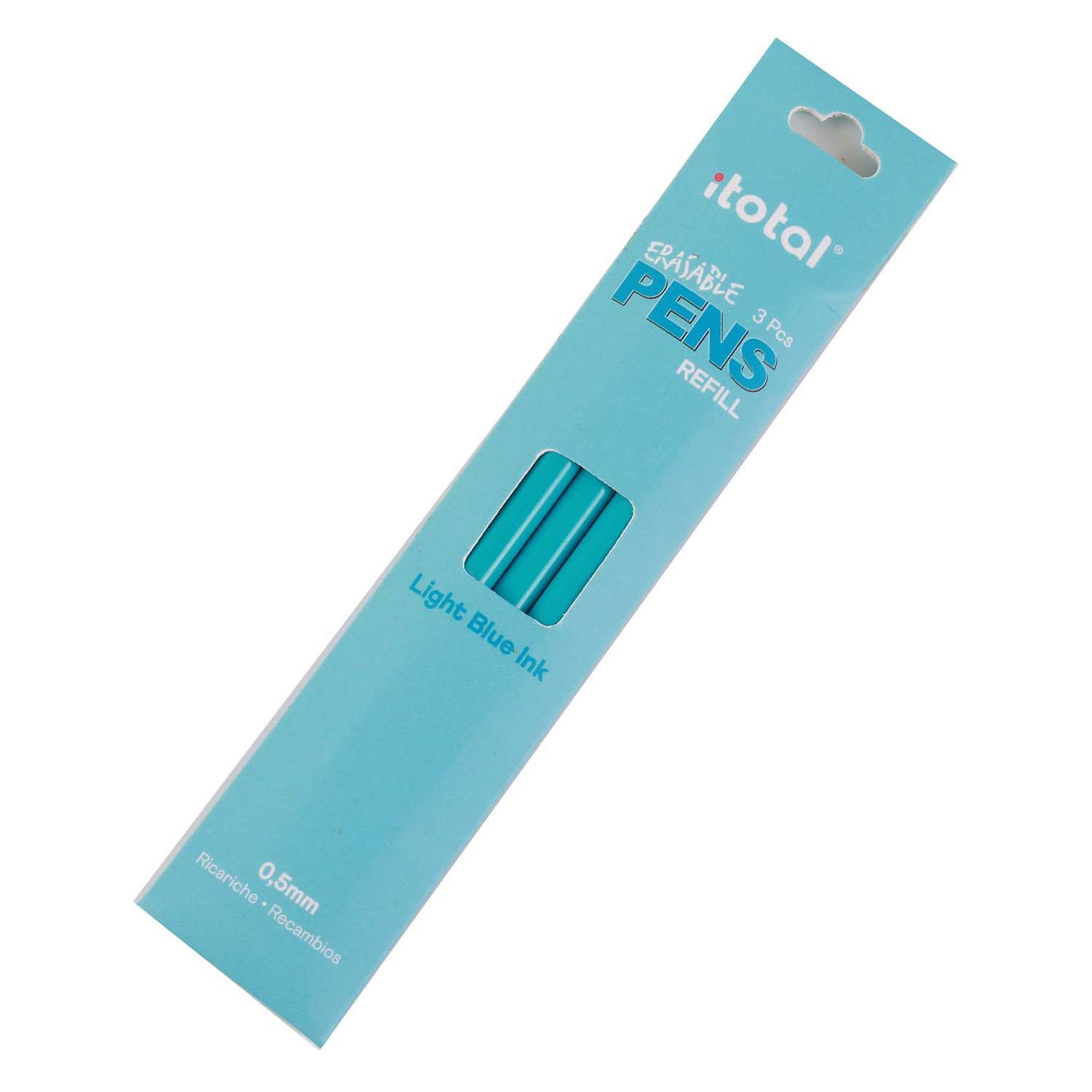 Itotal uitwisbare inkt navulling lichtblauw, 3st.