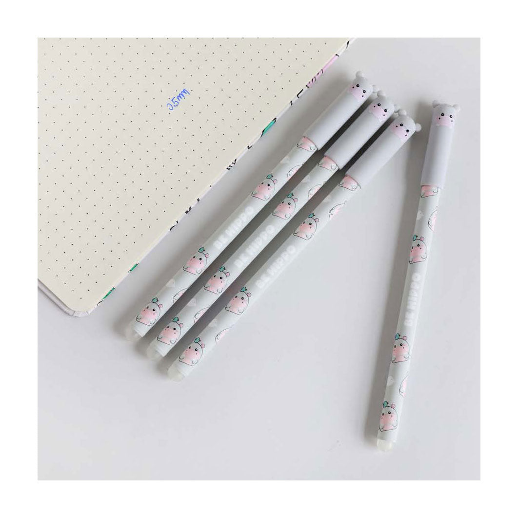 Itotal uitwisbare balpen met dop nijlpaard