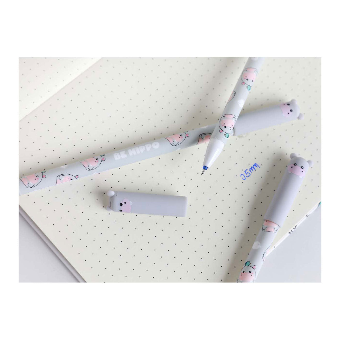 Itotal uitwisbare balpen met dop nijlpaard