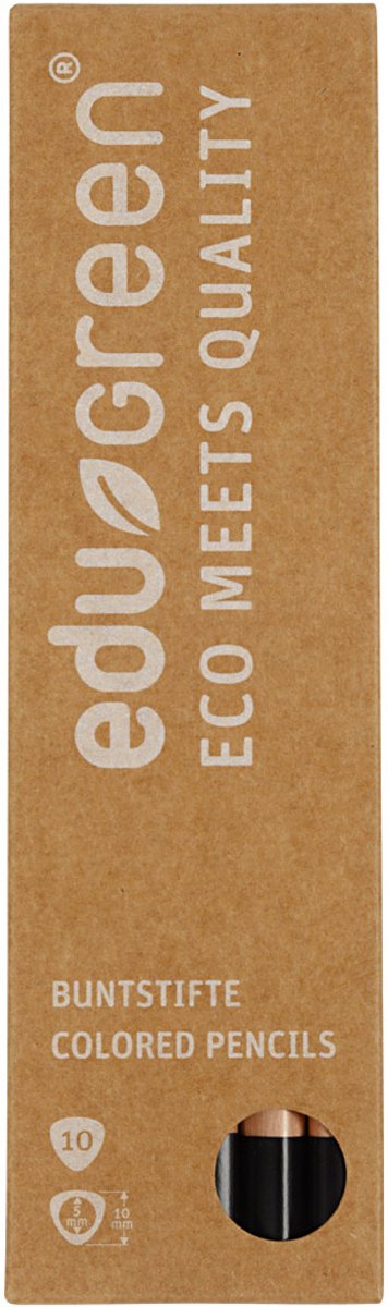 Edu3 edugreen jumbo kleurpotloden, zwart, vulling 5 mm, 10 stuk 1 doos