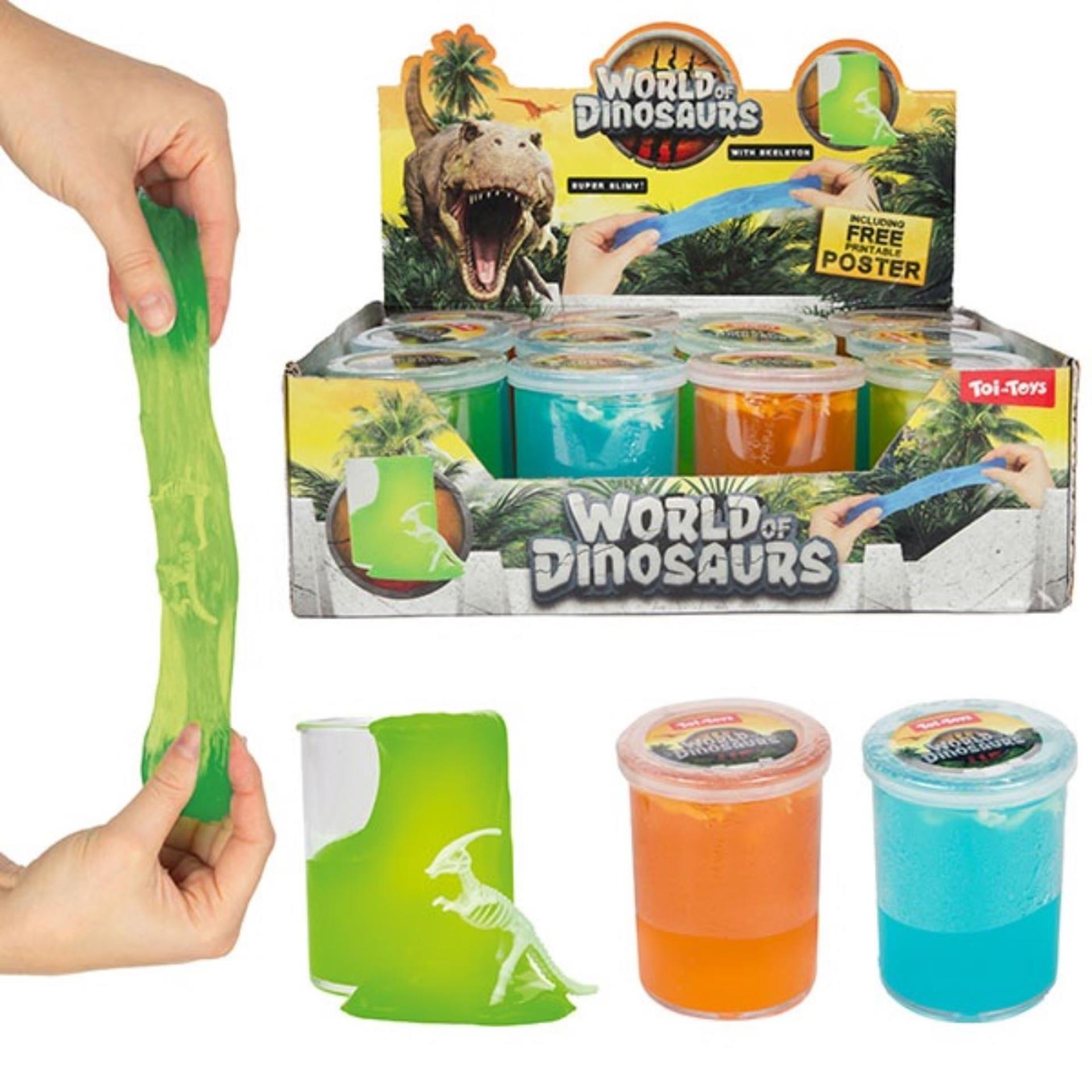 Wereld van dinosaurussen putty met skelet