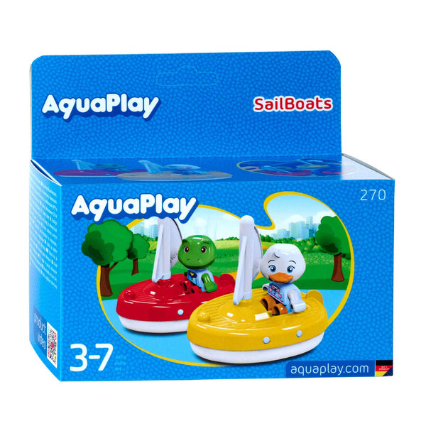 Aquaplay big - - 2 zeilboten + 2 figuren - waterbaanaccessoires