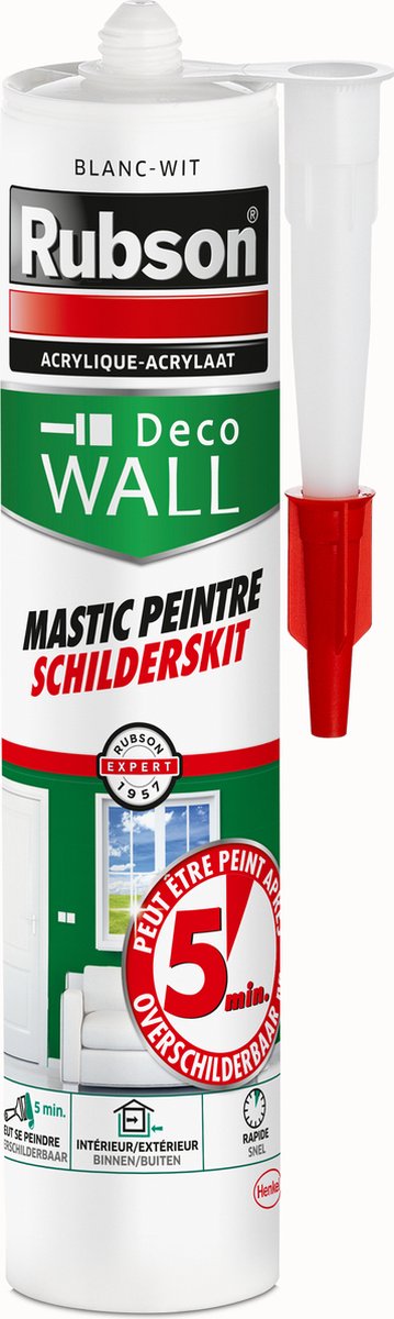 Rubson schilderskit 280 ml bouwkit | sneldrogend in 5 minuten | voor snel en efficiã«nt schilderwerk | sterke en duurzame afdichting