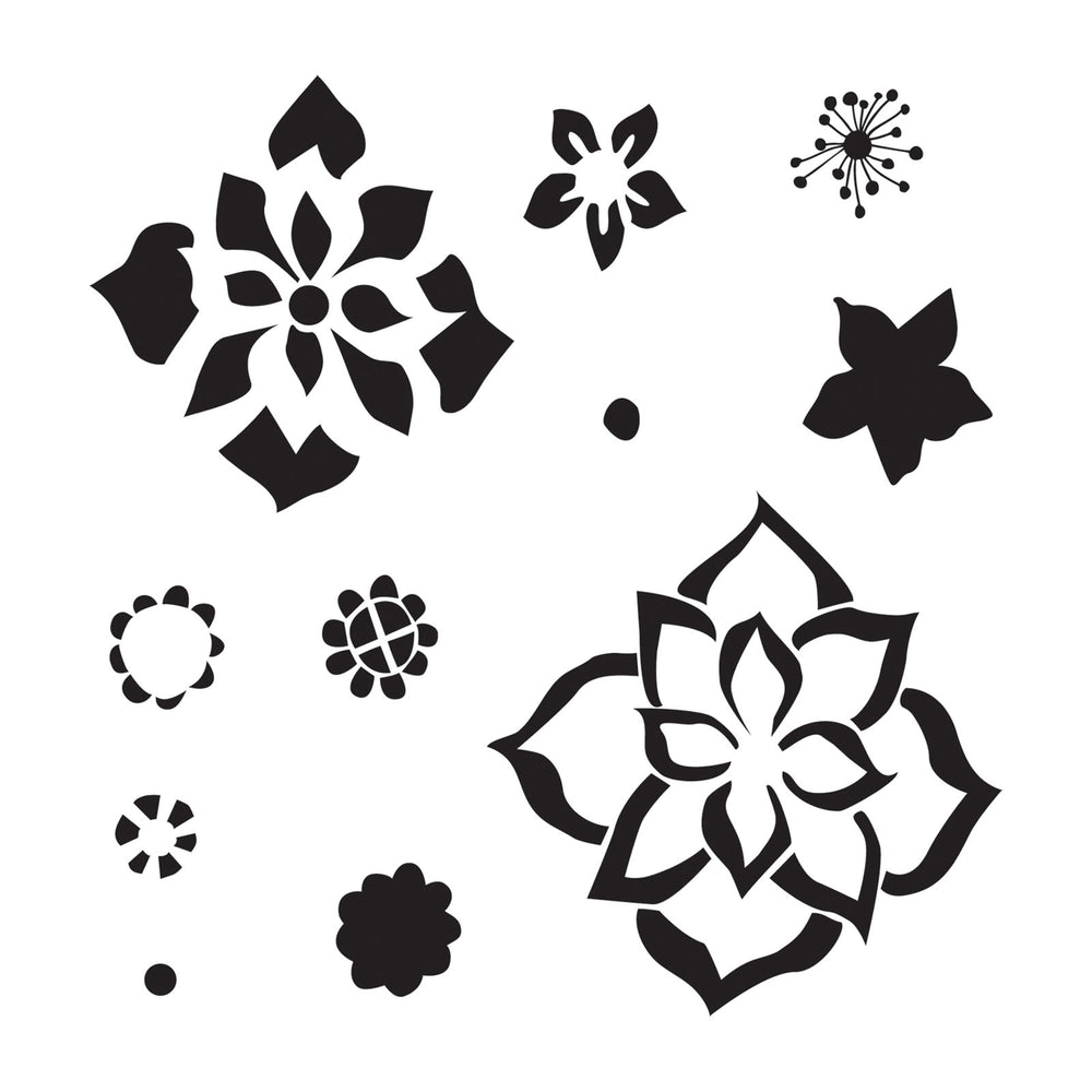 The crafter's workshop • template 15x15cm layered flowers