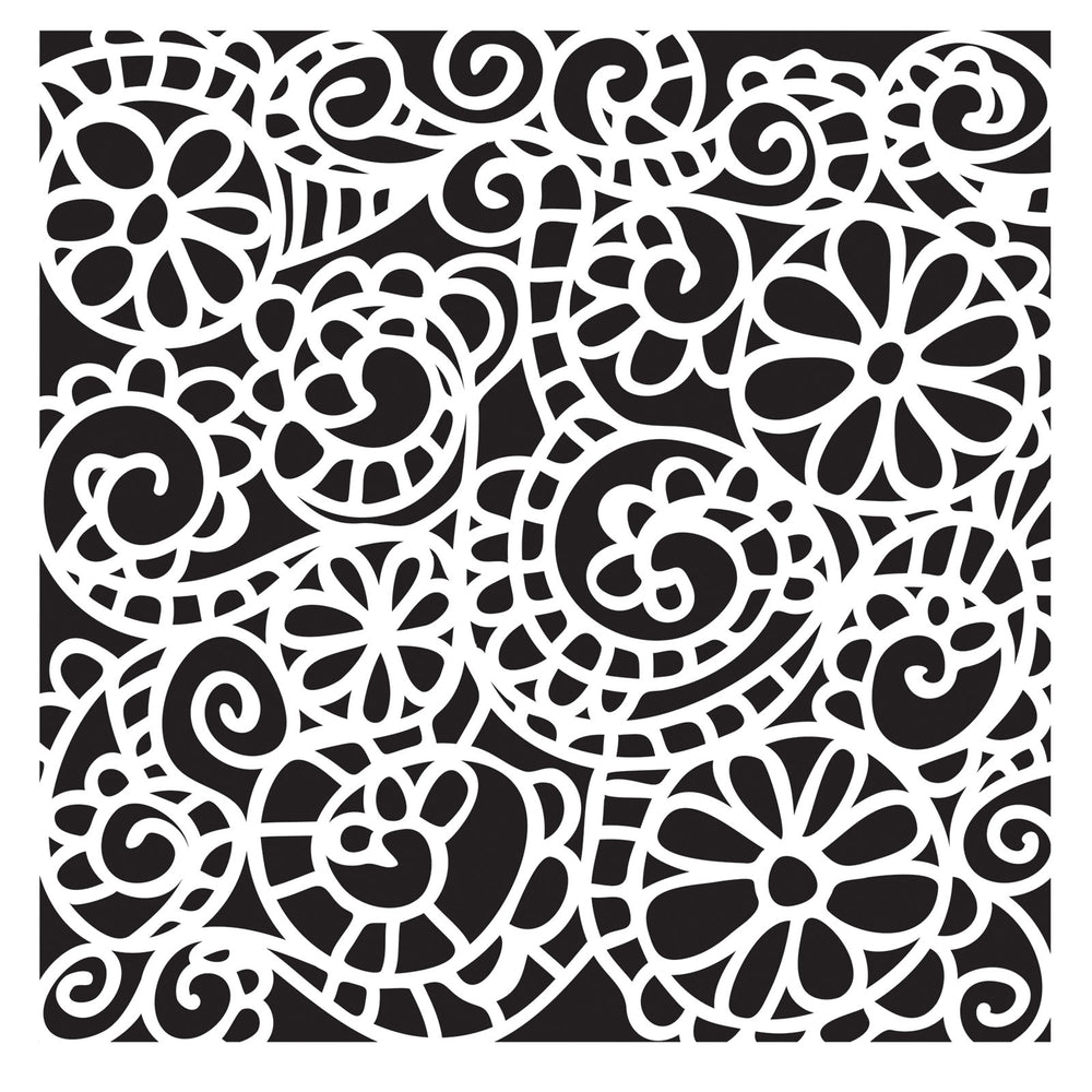 The crafter's workshop • template 15x15cm swirly garden