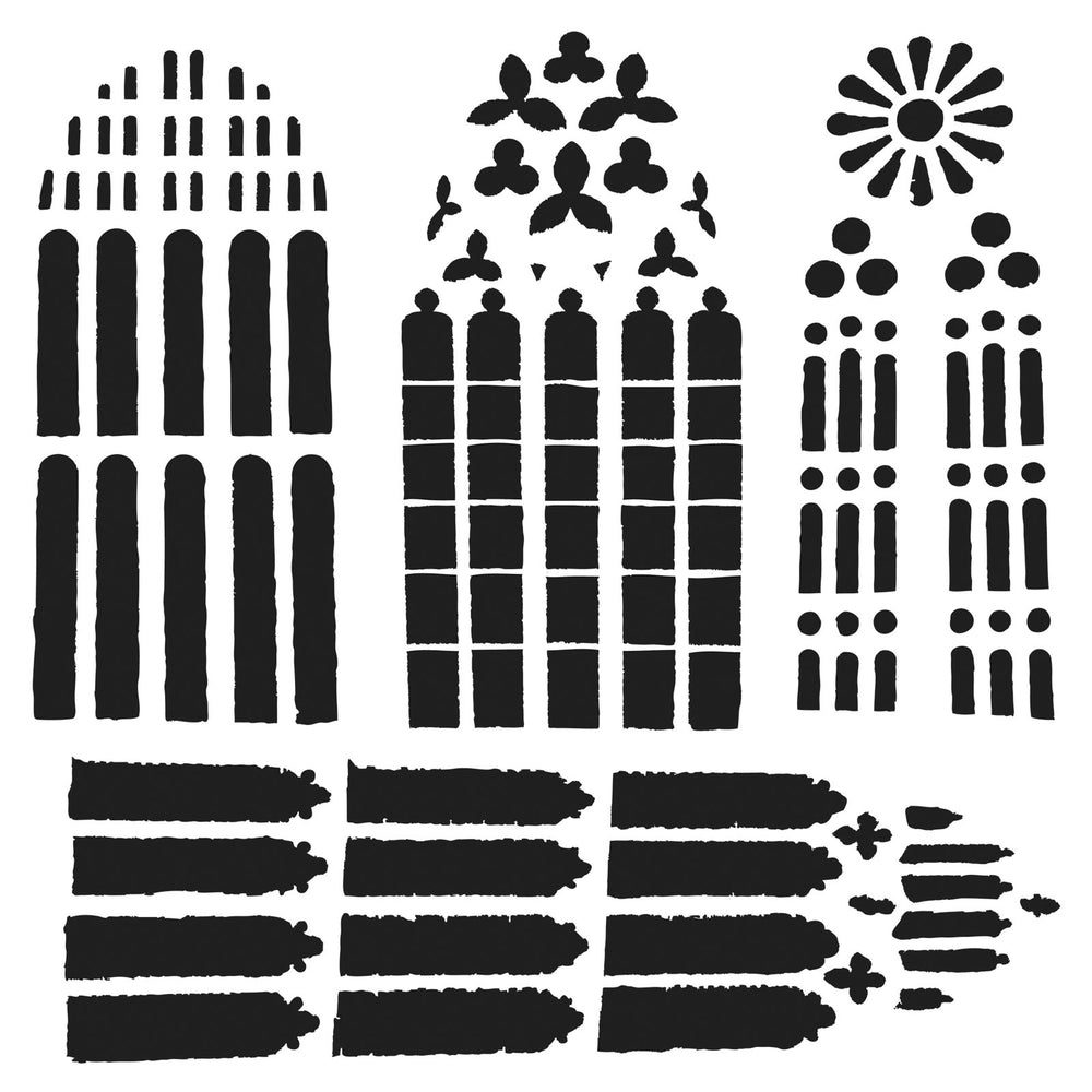 The crafter's workshop • template 15x15cm church windows