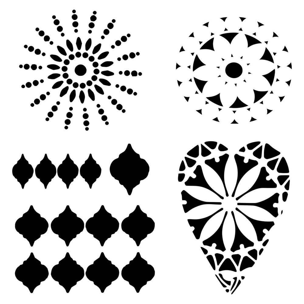 The crafter's workshop • template 30x30cm moroccan sun