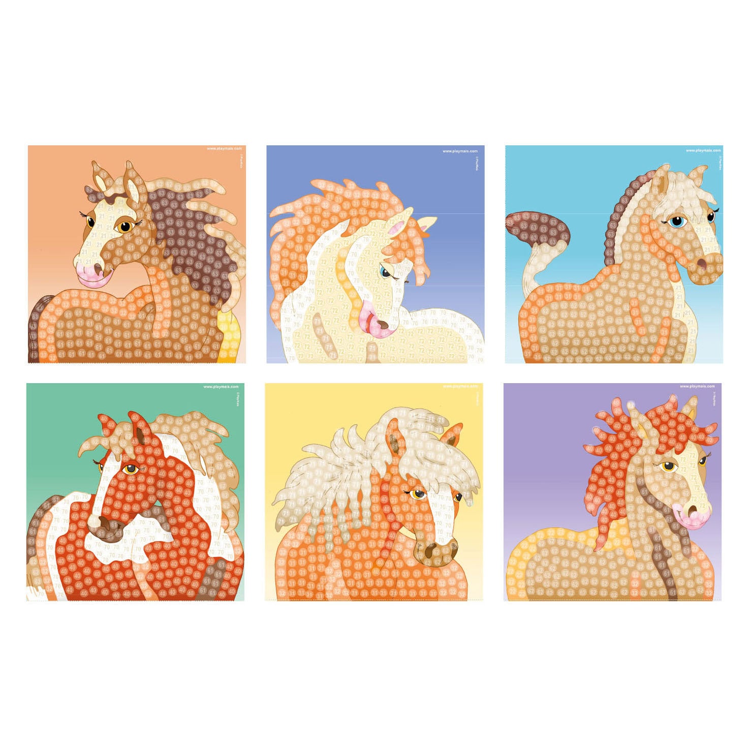 Playmais trendy mozaïek paarden (>3.000 stukjes)