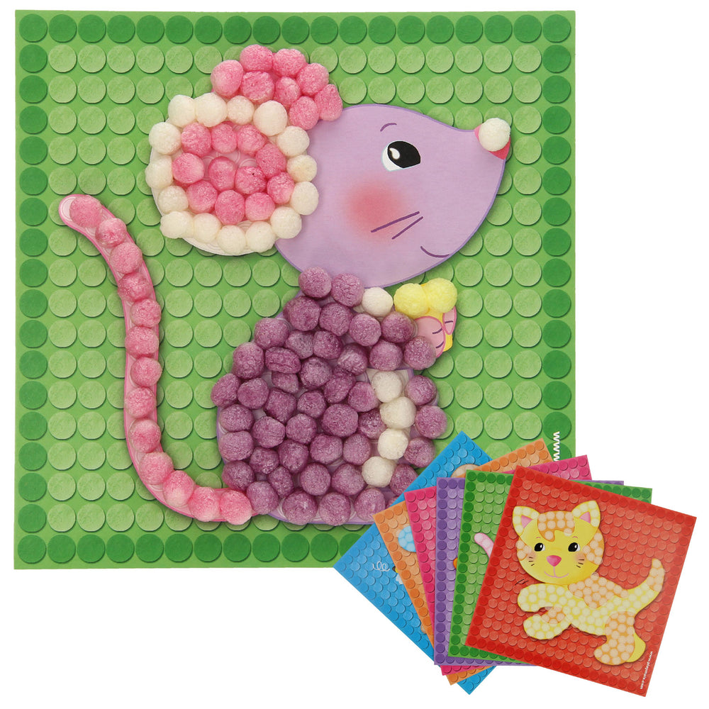 Playmais mosaic kaarten versieren kleine vriendjes