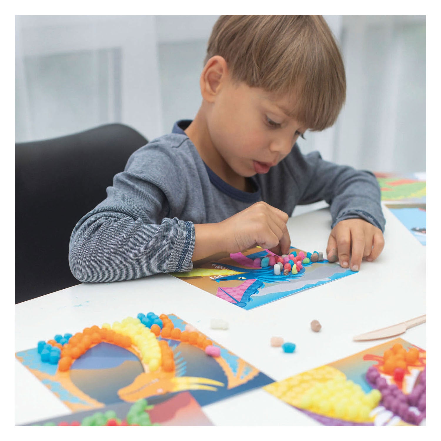 Playmais mozaïek kaarten slaapkamer fantasie draak