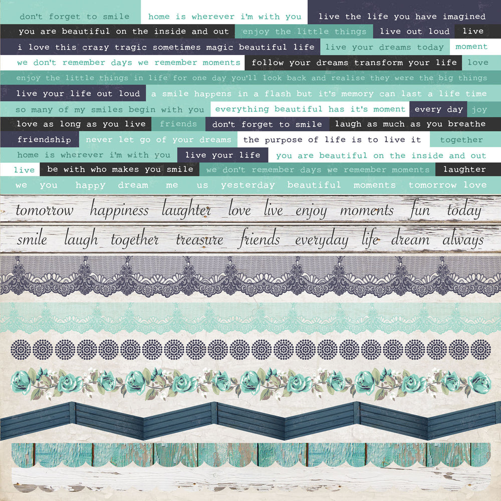 Kaisercraft • blue bay sticker sheet 30,5x30,5cm