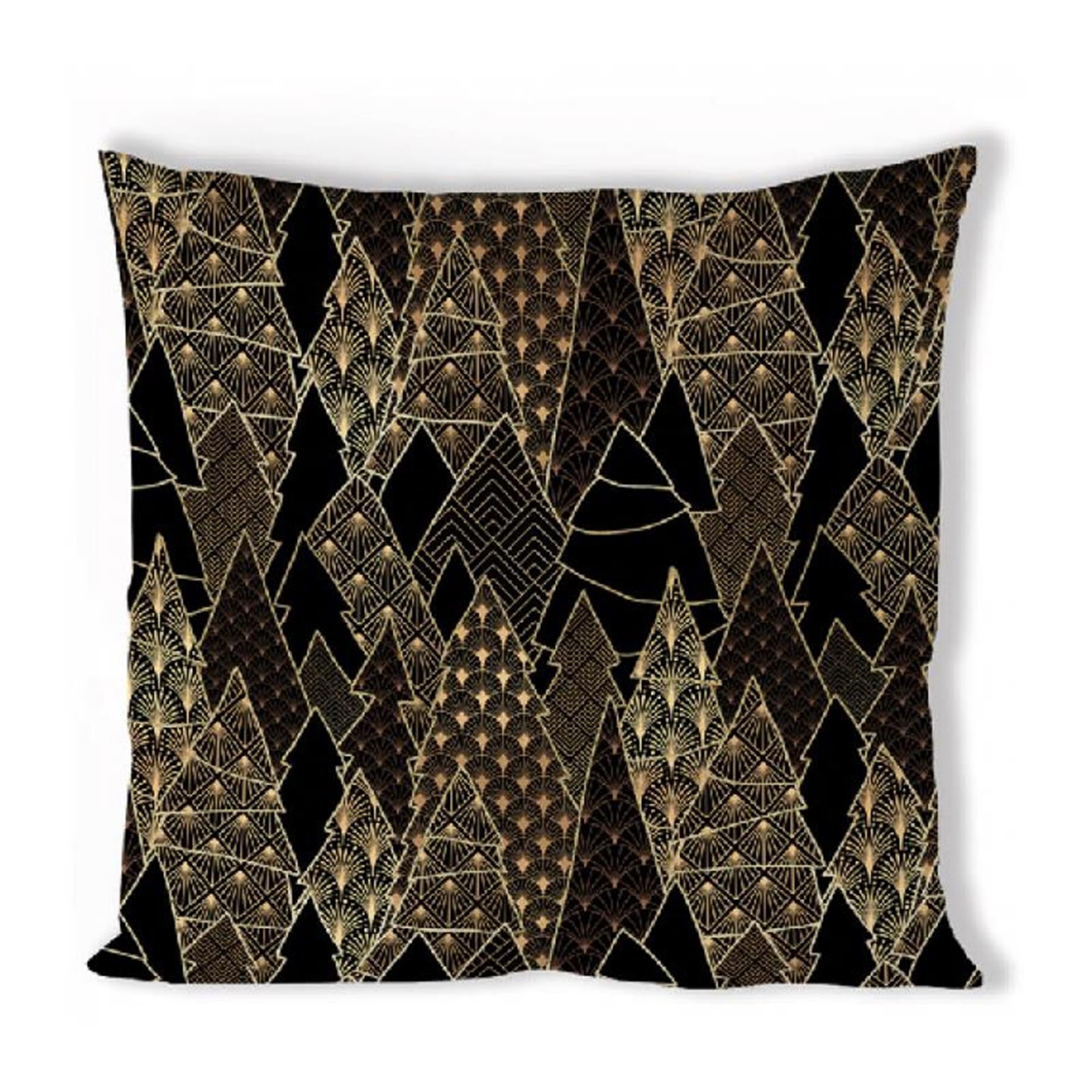 Ambiente kussenhoes luxury trees zwart