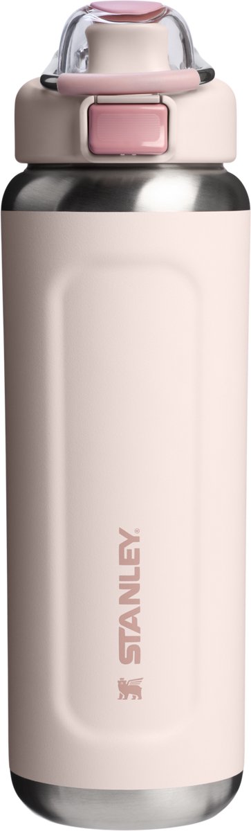 Stanley twist flip 2.0 waterfles met draaidop met springveer 0.47l - 10 uur koud - 2 dagen koud met ijs - roestvrijstalen drinkfles - bpa vrij - lekvrij - vaatwasserbestendig - black