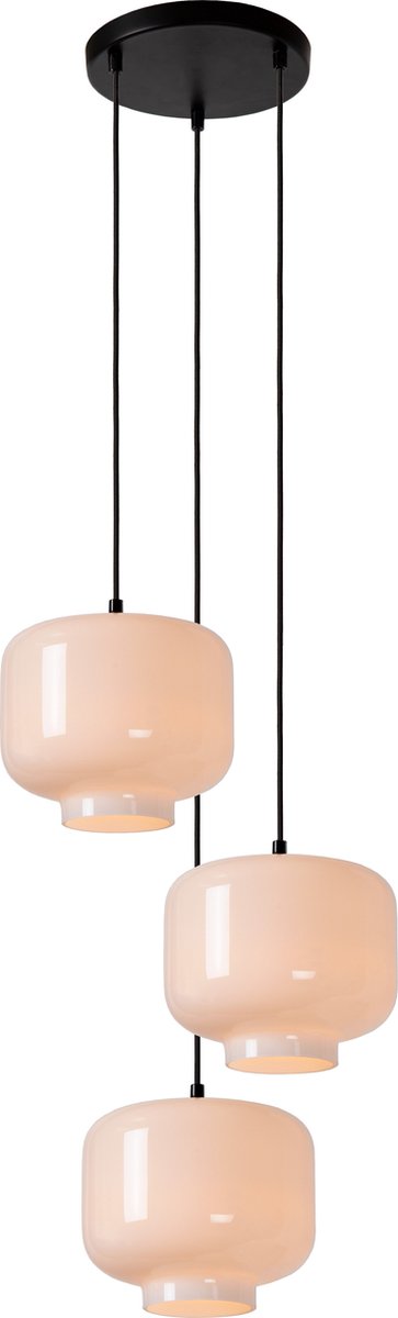 Lucide medine - hanglamp - ø 46 cm - 3xe27 - opaal