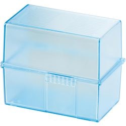 Bak met kaartjes han a7 12,1 x 7,4 x 10,1 cm blauw-transparant voor 300 kaarten