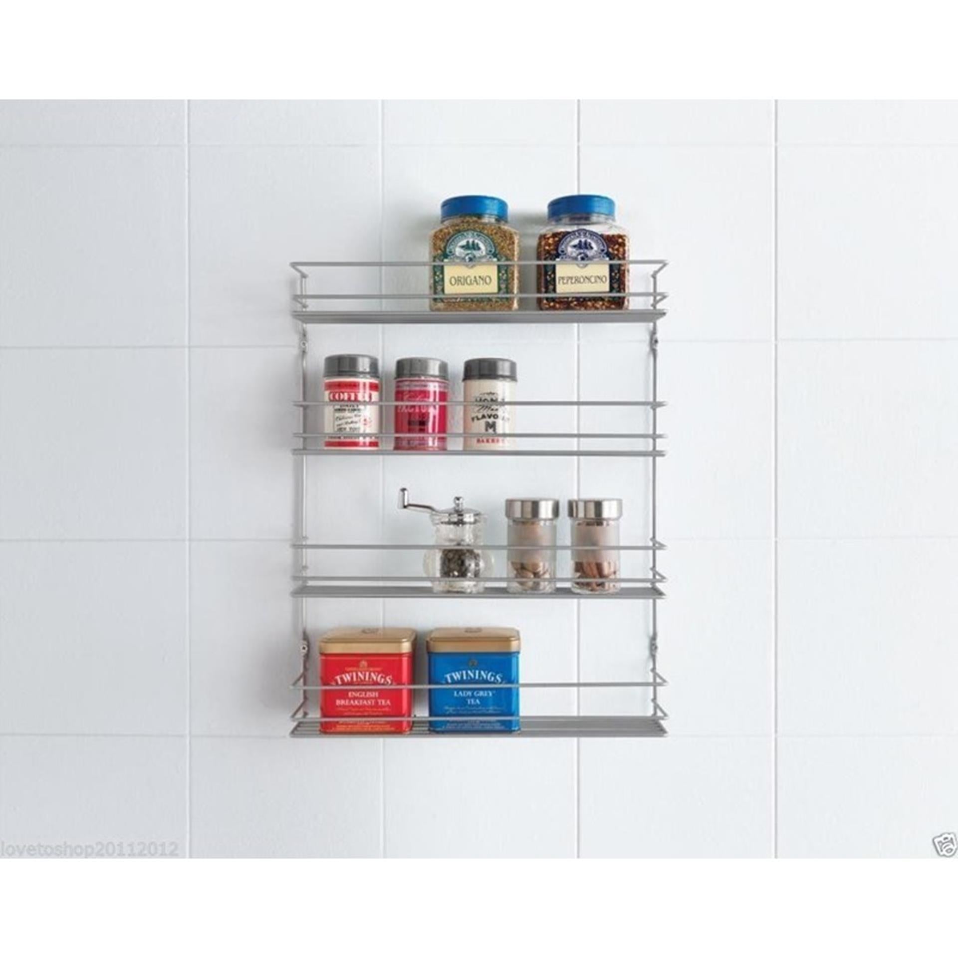 Metaltex ruimtebesparende slimme keuken pepito kruidenrek 4 etages 36x8x45 cm zilver