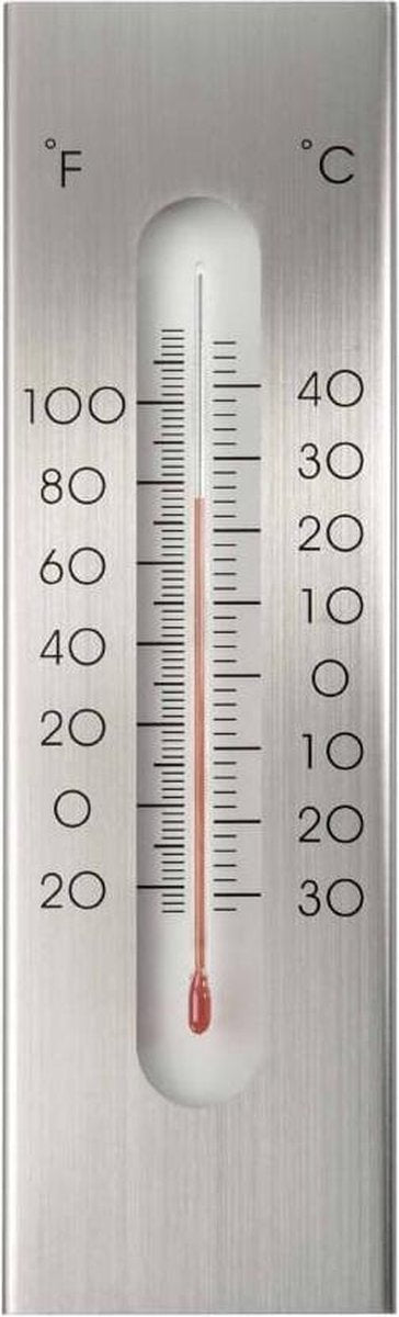 Natuur wandthermometer 7x1x23 cm aluminium