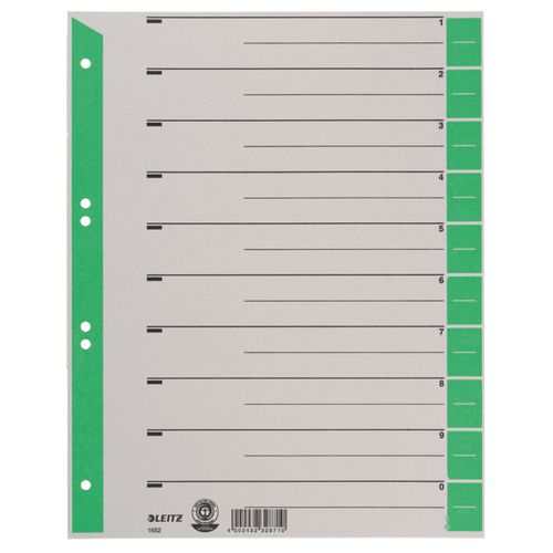 Tabbladen leitz grijs, groen kraft karton a4 100 stuks