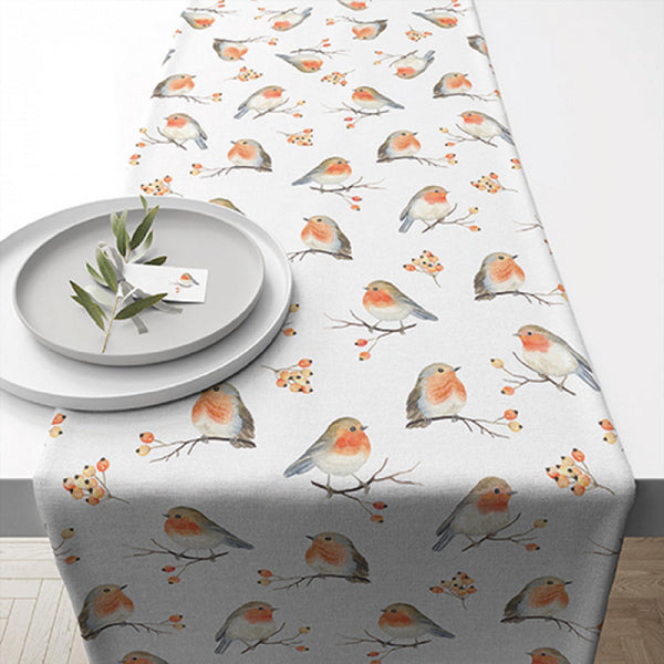 Ambiente tafelloper robin family 40x150cm 100% katoen