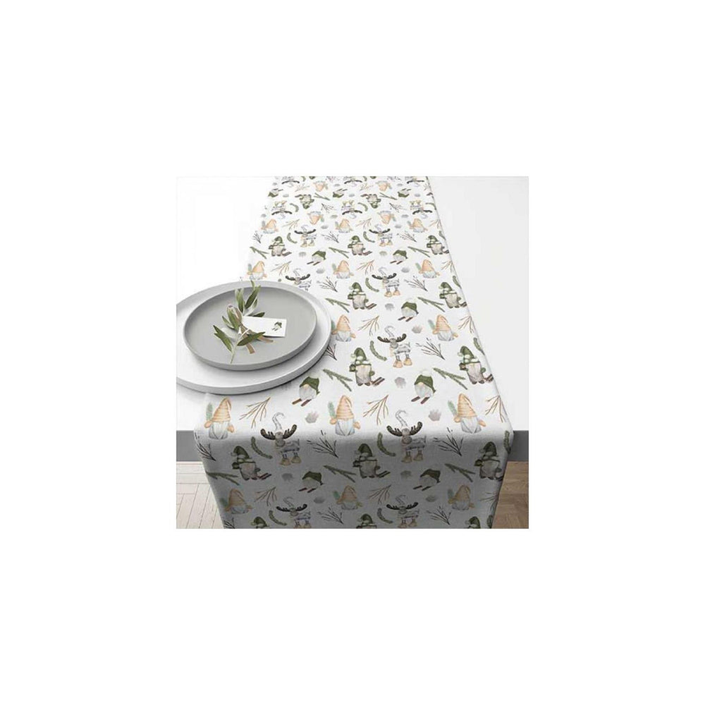 Ambiente tafelloper 40x150cm forest gnomes white