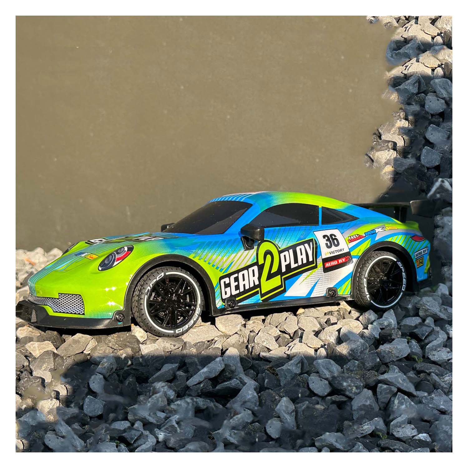 Gear2play rc nachtflitser bestuurbare auto