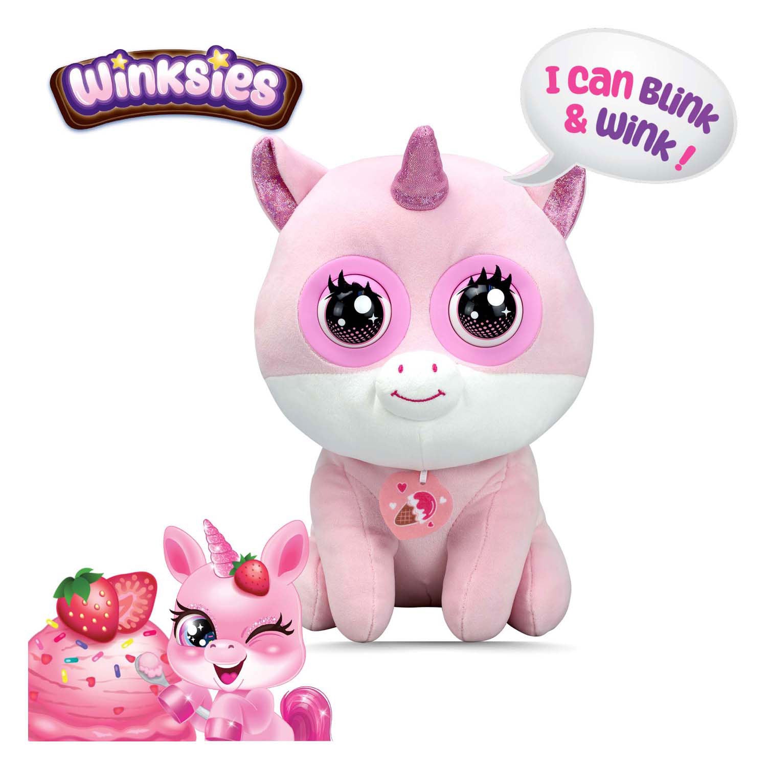 Silverlit winksies aardbei eenhoorn interactieve knuffel