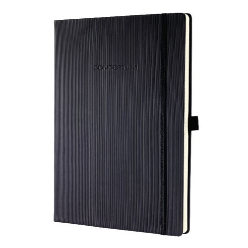 Sigel notitieboek chamois papier 80g m2 21x29,7cm gelijnd geribbeld 194blz 97vel