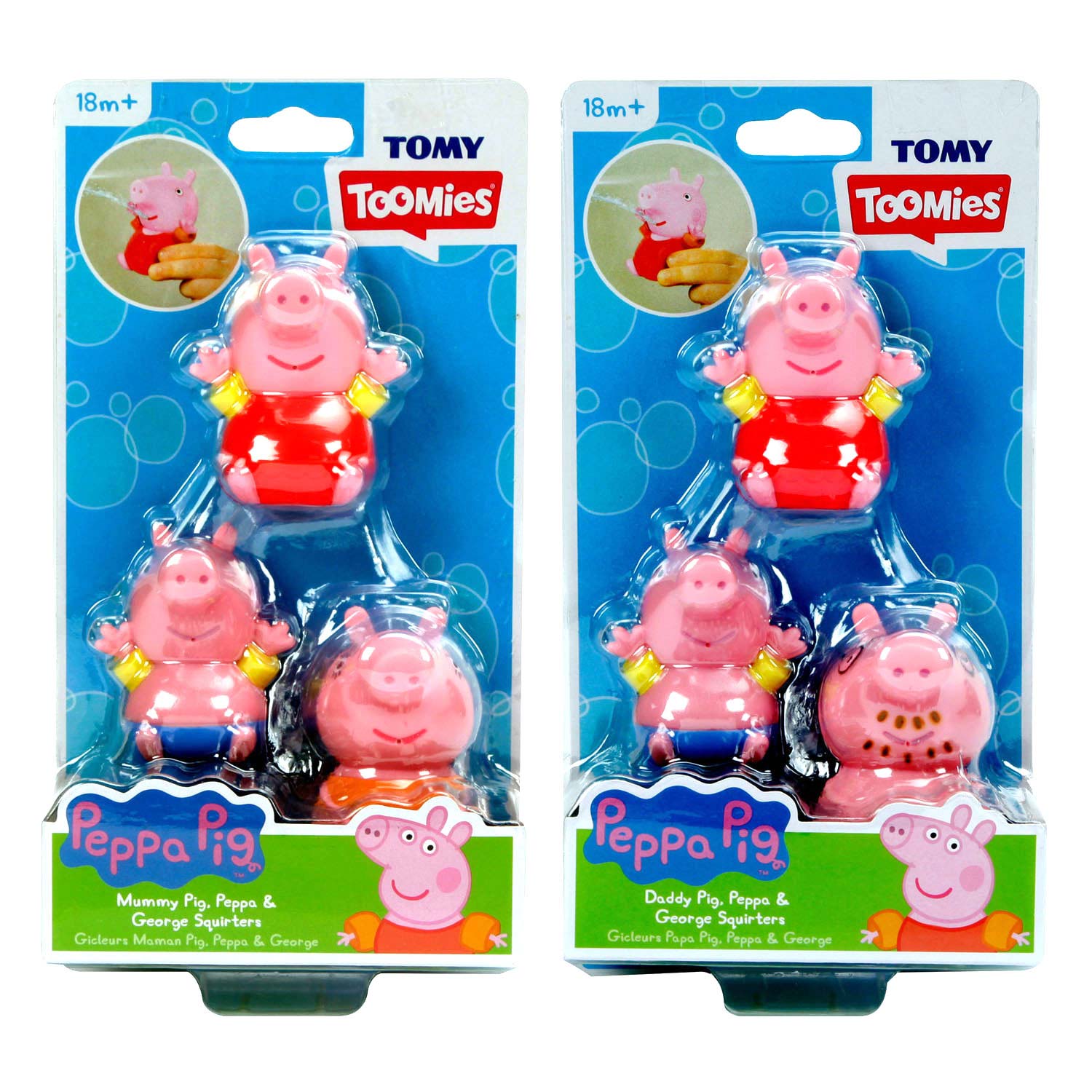 Tomy peppa pig figuren waterspuiters, 3st.