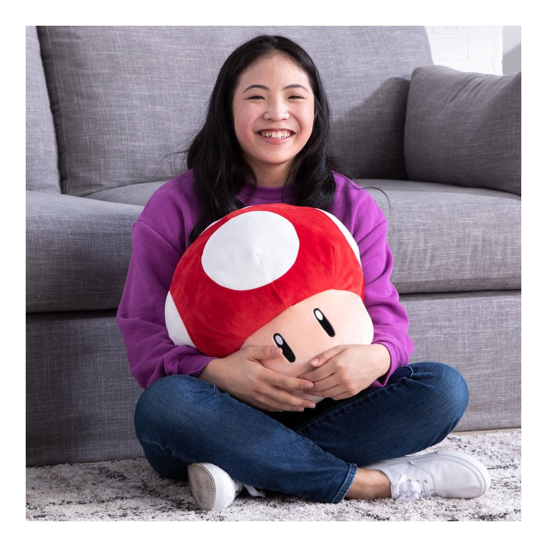 Tomy mocchi mocchi mega super mario paddestoel pluchen knuffel